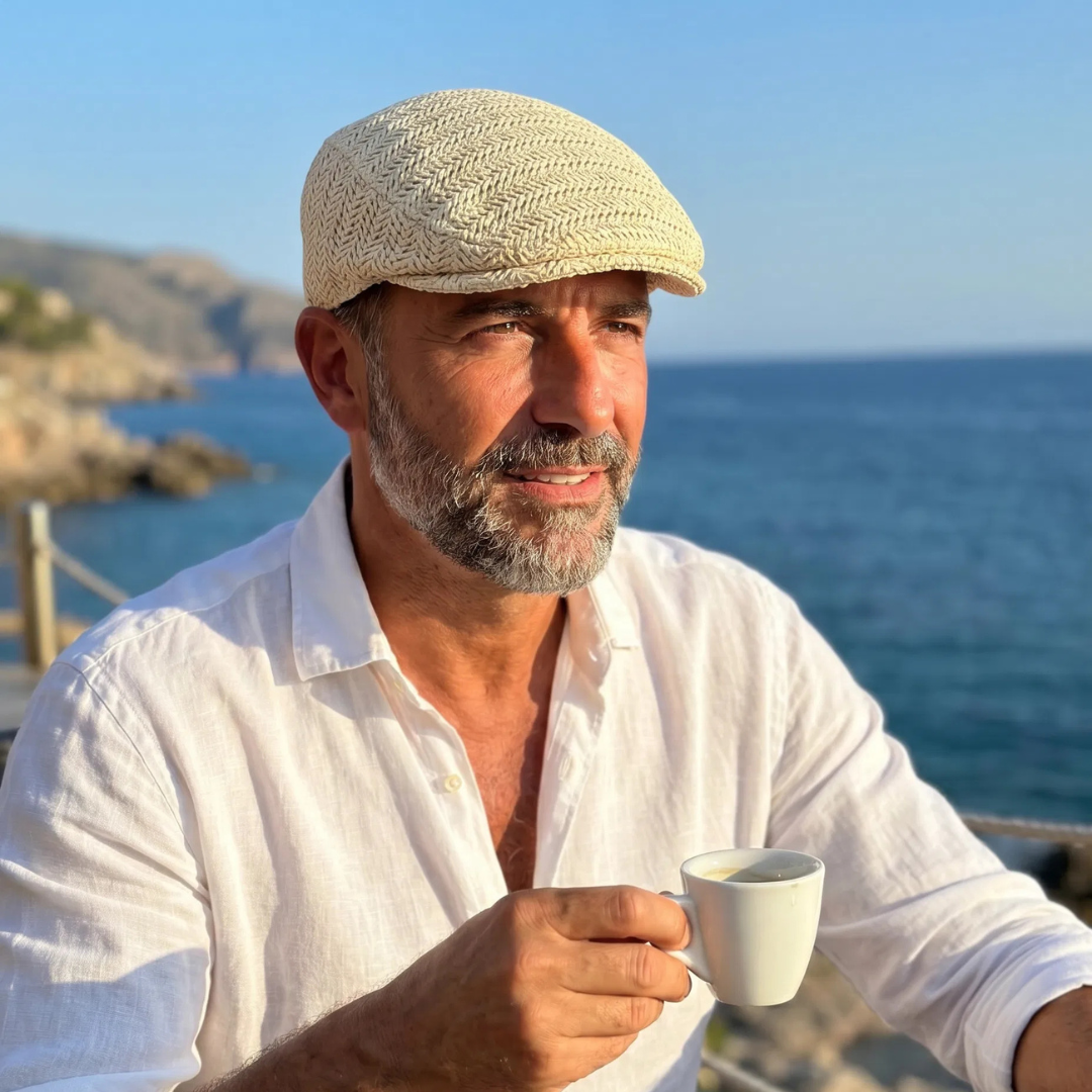 Salvatore — Gorra plana de verano en paja