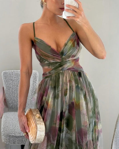 Giselle | Encantador vestido maxi con estampado floral