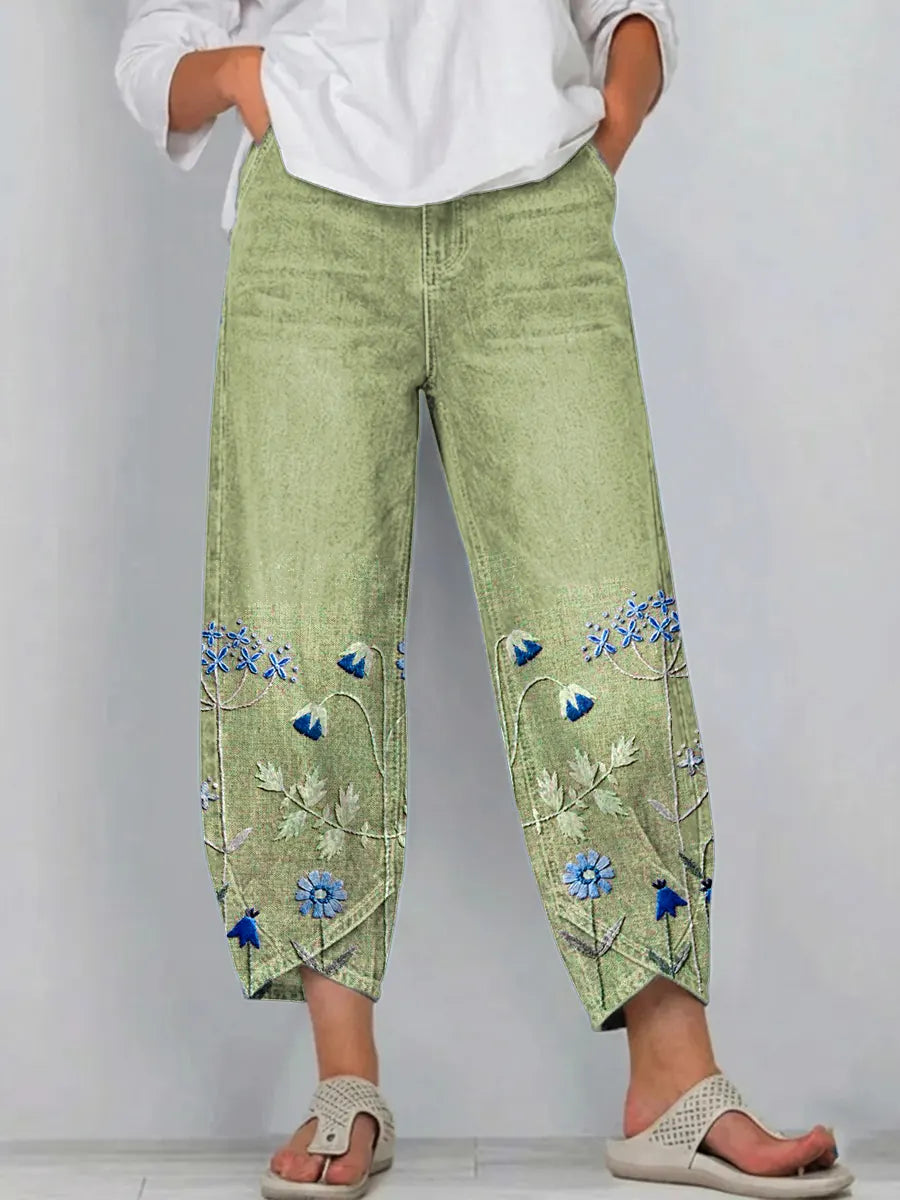 Aven | Pantalones bordados casual chic