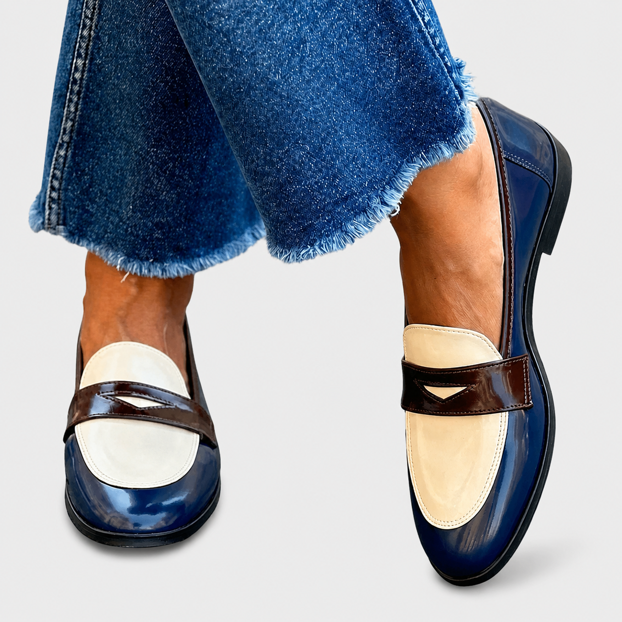 Claudia | Mocasines en contraste