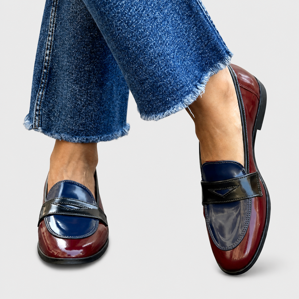Claudia | Mocasines en contraste