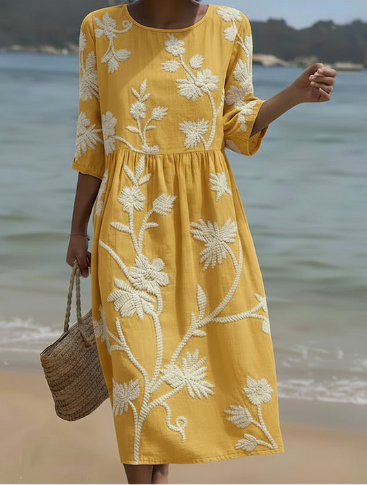 Yassy | Abito Midi con Stampa Floreale
