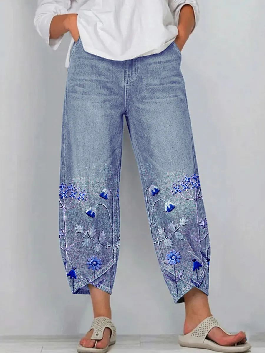 Aven | Pantalones bordados casual chic