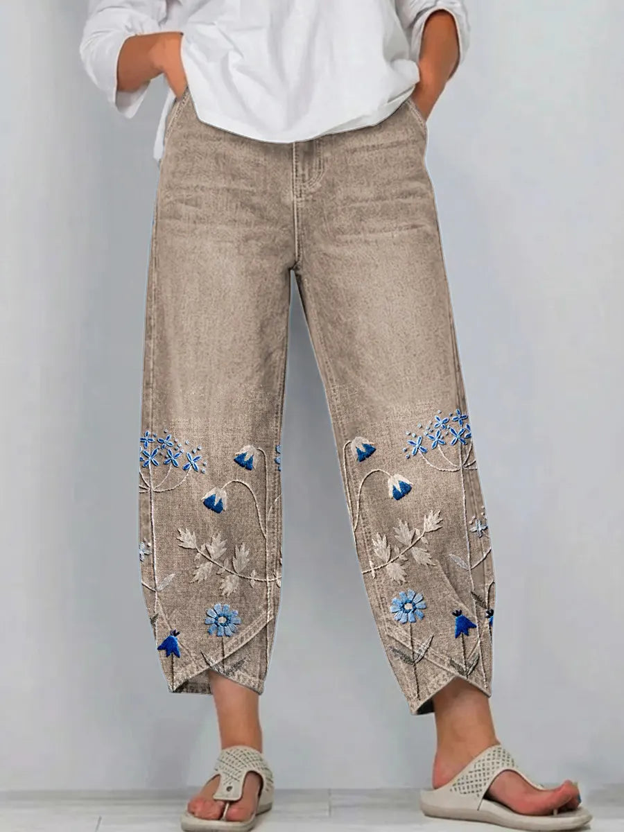 Aven | Pantalones bordados casual chic