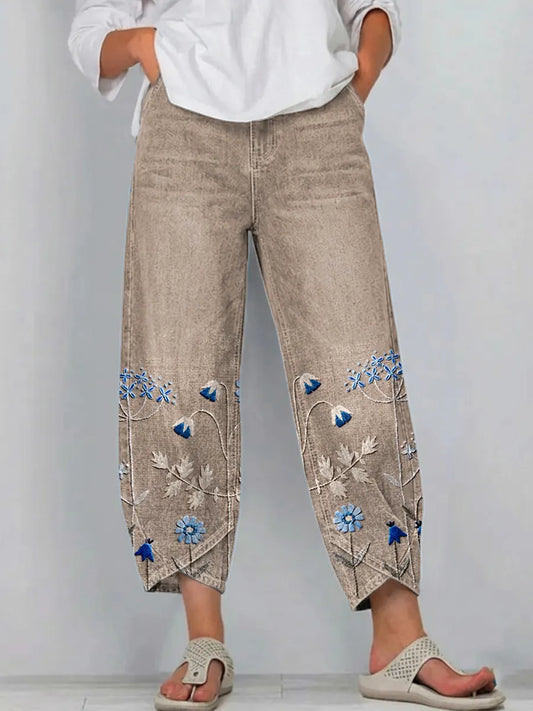 Aven | Pantalones bordados casual chic
