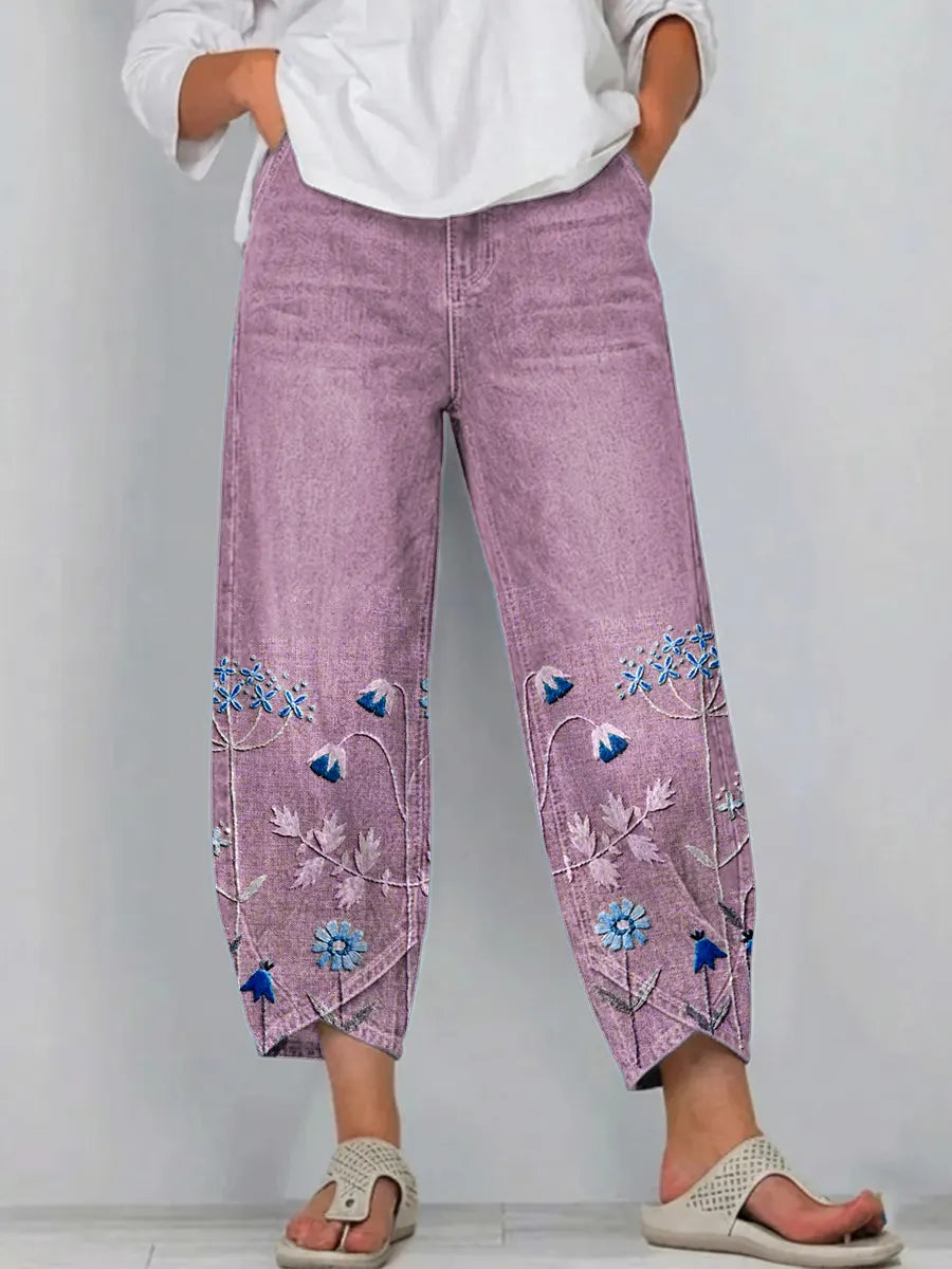 Aven | Pantalones bordados casual chic