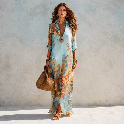 Lorna | Vestido camisero mediterráneo