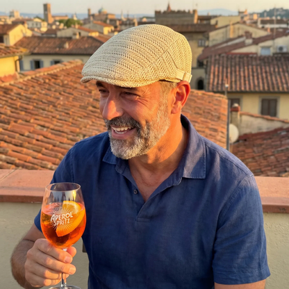 Salvatore — Gorra plana de verano en paja