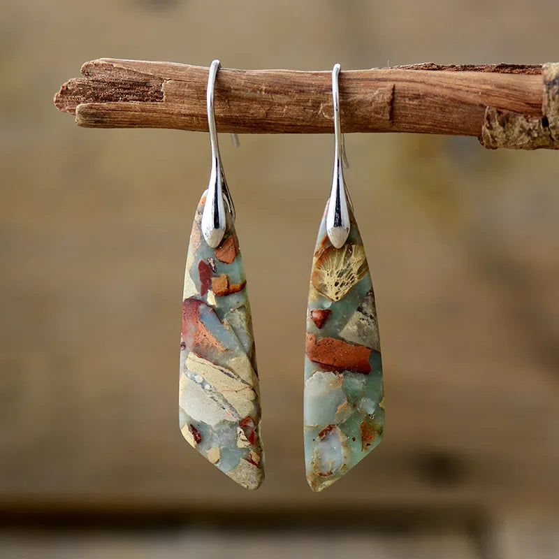 Charm - Pendientes vintage de piedra natural