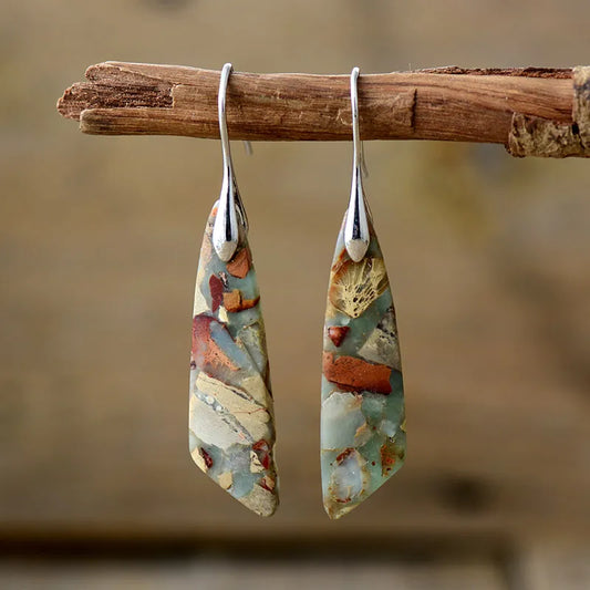 Charm - Pendientes vintage de piedra natural