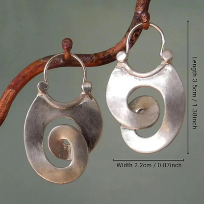 Pendientes vintage de plata en espiral