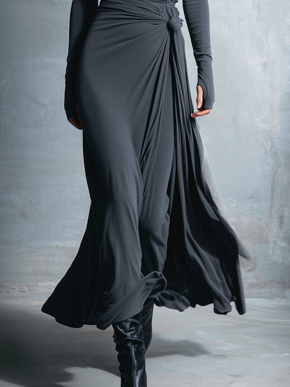Alba - Vestido largo con nudo lateral