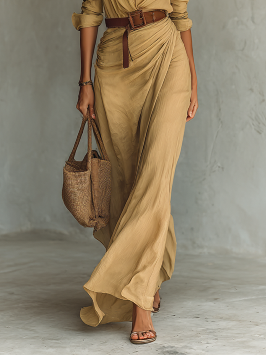 Amelia | Vestido maxi con cuello de solapa
