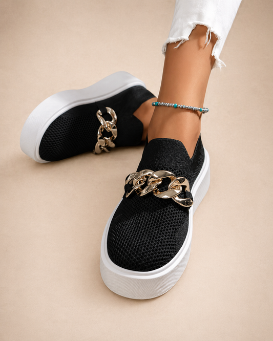 Maria | Mocasines con cadena metálica