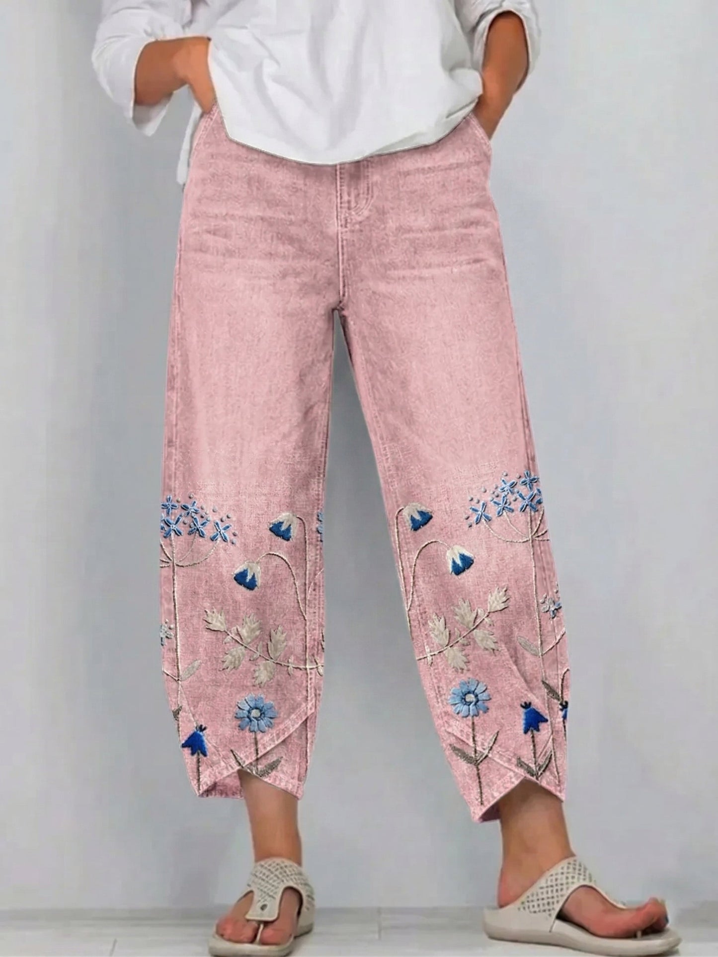 Aven | Pantalones bordados casual chic