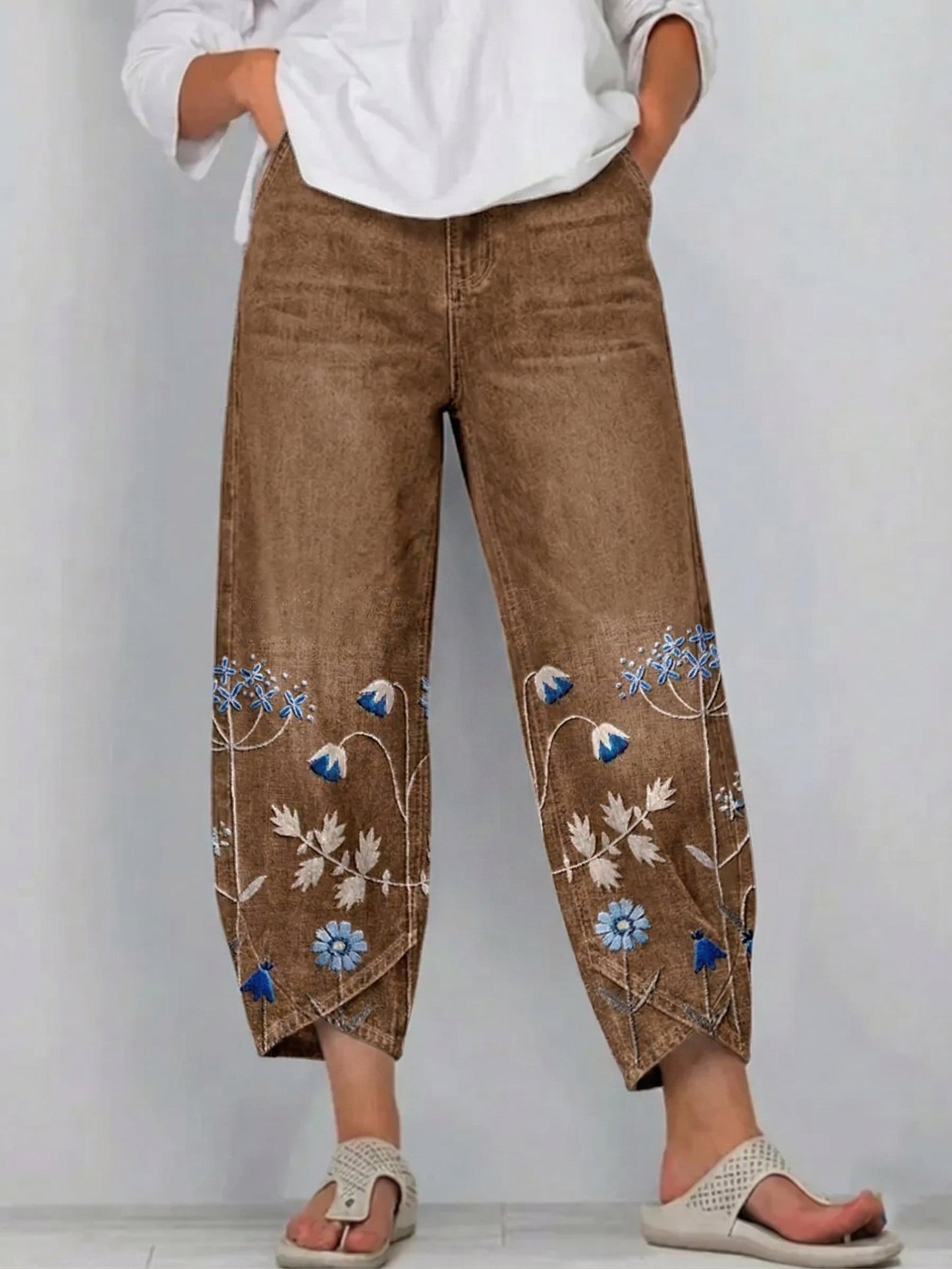 Aven | Pantalones bordados casual chic