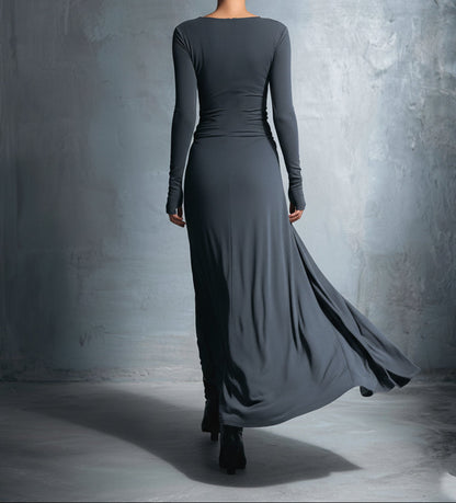 Alba - Vestido largo con nudo lateral