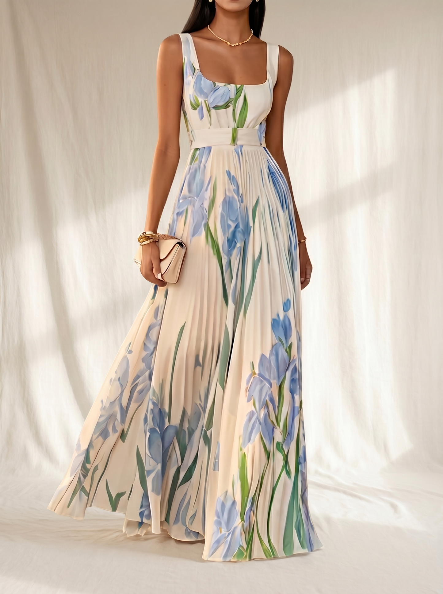 Oriah | Vestido maxi floral de corte evasé