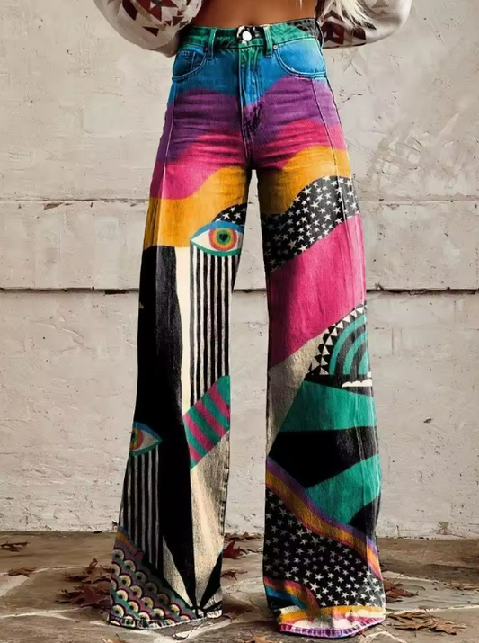 Talia — Pantalones flare boho chic